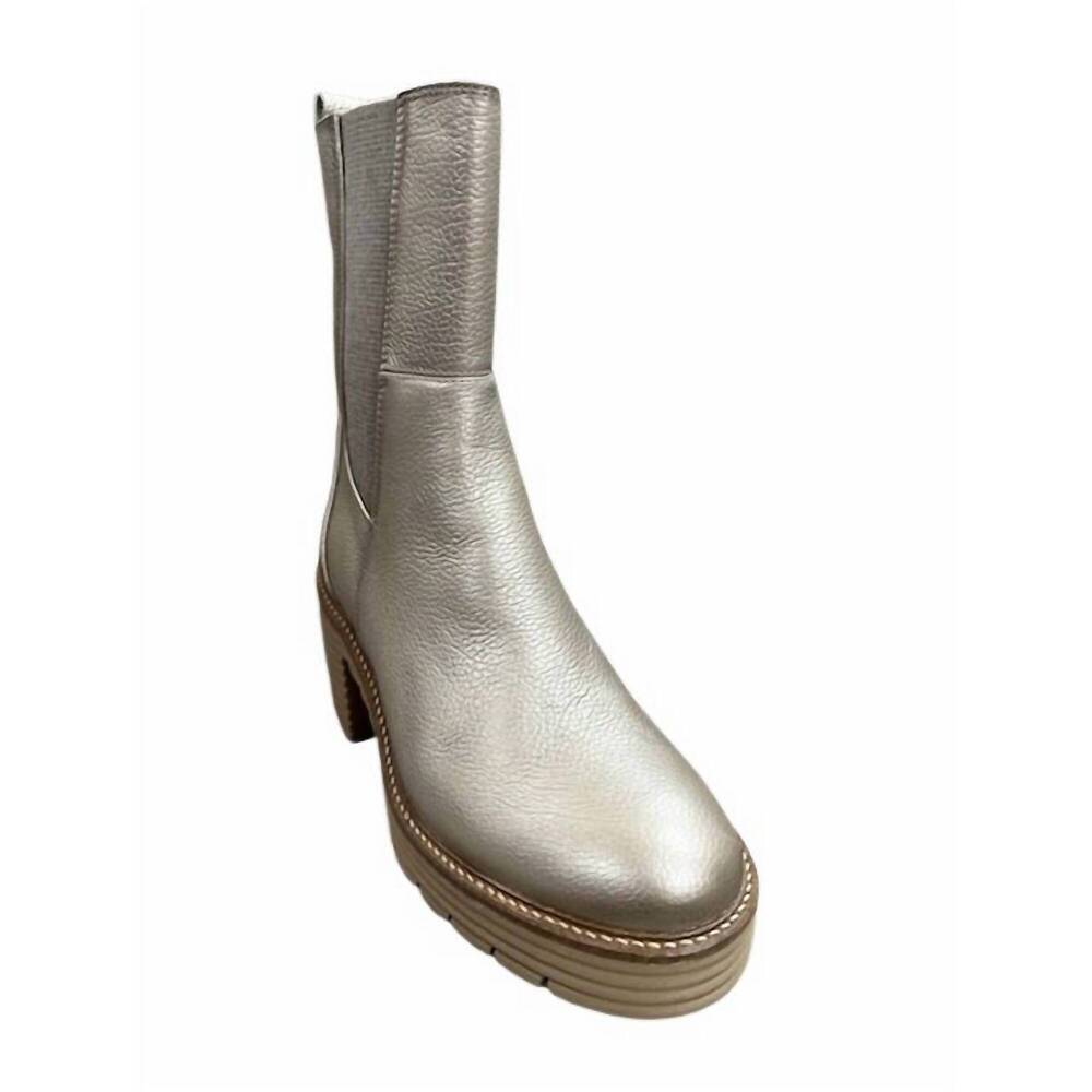 NEW SOFTWAVES women's margo metal oro boots in metal taupe